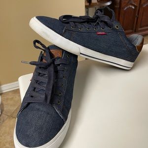 Levi's Lodi Blue Canvas Denim Low top Lace Up Casual sneakers Shoes Men's Sz‎ 11